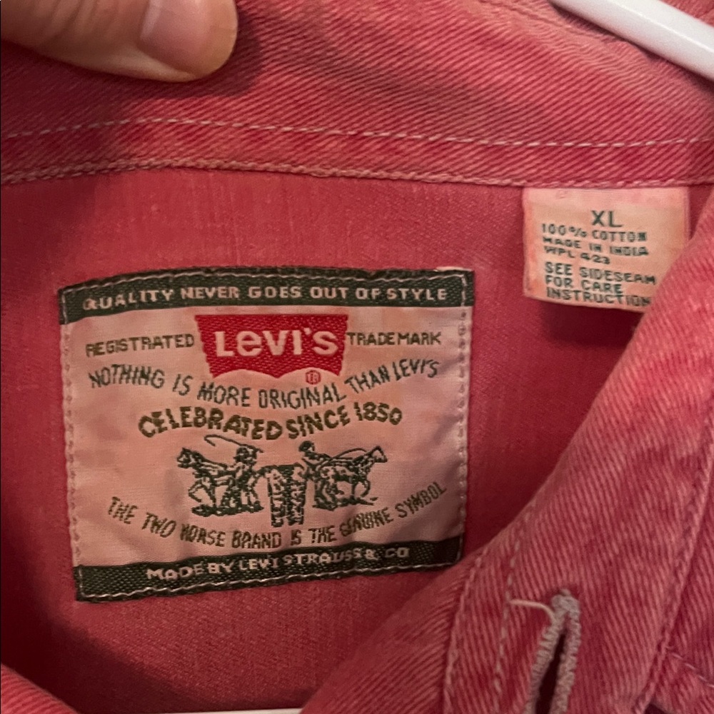 Levi's Washed Red Button-Down Shirt - image 2